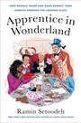 Titel: "Apprentice in Wonderland". Illustration: Figuren bei einer Teeparty, einige mit Tierohren und in Märchenkleidung.