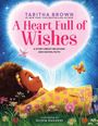 "A Heart Full of Wishes" steht in einem großen, rosafarbenen Herzen. Darunter ein Mädchen in einer Blumenwiese.