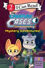 "2 I Can Read! The Creature Cases Mystery Adventures! 2 Spooky Stories Inside!" Zwei cartoonartige Tierfiguren laufen.