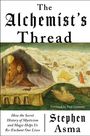 "The Alchemist's Thread" von Stephen Asma. Gemälde: Winterlandschaft mit Menschen, Tisch, Katze und Wagen.