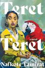 Text: "Teret Teret, a novel, Nafkote Tamirat." Eine Frau in gelbem Mantel neben einem roten Papagei, stilisierte Malerei.