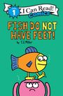 „Level 1, I Can Read Comics, Fish Do Not Have Feet“ von T.J. Miller. Ein Comicfisch steht auf einem pinken Charakter.