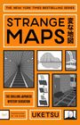 Text: "STRANGE MAPS", japanische Schriftzeichen, "THE CHILLING JAPANESE MYSTERY SENSATION", "UKETSU". Orangefarbener Hintergrund, Grafiken von Tunneln.
