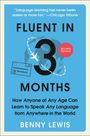 Rezension von "Chicago Tribune", Titel "Fluent in 3 Months", Autor Benny Lewis. Weltkarte mit Flugzeug.
