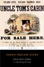 135,000 Sets, 270,000 Volumes Sold. Uncle Tom's Cabin. For Sale Here. Illustration einer Blockhütte mit Menschen.