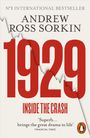 Text: "Nr 1 International Bestseller. Andrew Ross Sorkin. 1929 Inside the Crash. Superb... brings the great drama to life." Illustration eines Risses.