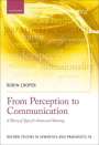 Robin Cooper: From Perception to Communication, Buch