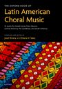 "The Oxford Book of Latin American Choral Music" von José Rivera und Diana V. Sáez; bunte, gewebte Textilmuster.