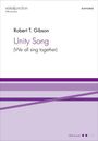 "Robert T. Gibson, Unity Song (We all sing together). Cover in Violetttönen mit Balkenmuster."