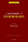 Titel: "A DICTIONARY OF EPIDEMIOLOGY", siebte Edition, herausgegeben von Miquel Porta. Dunkel roter Hintergrund.