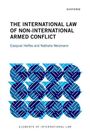 Text: "THE INTERNATIONAL LAW OF NON-INTERNATIONAL ARMED CONFLICT." Autoren: Ezequiel Heffes, Nathalie Weizmann. Grafik: Blaue Muster.