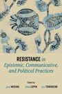 "RESISTANCE in Epistemic, Communicative, and Political Practices". Florale Illustration, blaue Blumen auf beigem Hintergrund.