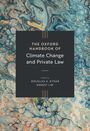 „THE OXFORD HANDBOOK OF Climate Change and Private Law, edited by DOUGLAS A. KYSAR, ERNEST LIM.“ Hintergrund: abstrakte Marmormuster.