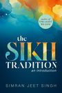 "The Sikh Tradition: An Introduction" von Simran Jeet Singh. Farbverlauf von Orange zu Blau, dekorativ gestaltet.