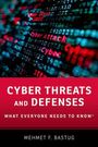 „CYBER THREATS AND DEFENSES“ in weißem Text auf rotem Hintergrund. Hintergrund zeigt Daten und den Text „Cyber Attack“.