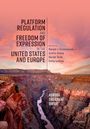 „Platform Regulation and Freedom of Expression in the United States and Europe.“ Der Hintergrund zeigt eine Canyon-Landschaft.