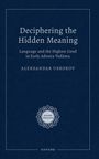 "Deciphering the Hidden Meaning" von Aleksandar Uskokov. Logo mit Ornament und "Rocher Indology". Dunkelblauer Hintergrund.