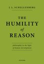 Grüner Hintergrund mit schwarzem Text: J. L. Schellenberg, The Humility of Reason, Untertitel und Oxford.