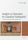 "Author or Narrator in Classical Antiquity? A Historical Study of the Literary Speaking Voice." Oben Name des Autors. Gemälde eines sitzenden Mannes in antiker Kleidung mit Buch und Schreibpult.