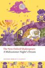 "The New Oxford Shakespeare: A Midsummer Night's Dream, OXFORD WORLD'S CLASSICS." Illustration: Paar in einer magischen Landschaft.