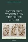 "MODERNIST WOMEN AND THE GREEK CHORUS" steht oben, darunter ein antikes Relief mit drei tanzenden Frauen.