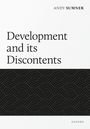 ANDY SUMNER, "Development and its Discontents", OXFORD. Abstrakte weiße Spiralmuster auf schwarzem Hintergrund.