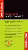 Text: "Emergencies in Cardiology", herausgegeben von drei Autoren. Ein klarer Leitfaden für kardiale Notfälle.