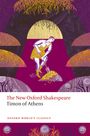 "The New Oxford Shakespeare: Timon of Athens" steht oben. Illustration: Figur gräbt mit Schaufel in Goldhaufen.
