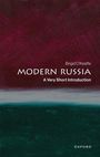 Text: "Brigid O'Keeffe, Modern Russia, A Very Short Introduction, Oxford." Illustration mit abstrakten Farben: Dunkelrot, Grün.