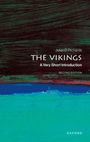 "Julian D. Richards: THE VIKINGS, A Very Short Introduction, SECOND EDITION, OXFORD." Abstrakte Malerei in Grün- und Blautönen.