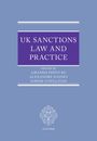 „UK Sanctions Law and Practice“ in Weiß auf lila Hintergrund. Bearbeitet von Amanda Pinto KC, Alexandre Haines, Sophie O'Sullivan.