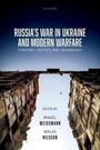 Buchtitel: "Russia's War in Ukraine and Modern Warfare" mit Blick auf Ruinen, ein einsamer Vogel am Himmel.