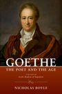 Text: „GOETHE: THE POET AND THE AGE“, „VOLUME III: In the Shadow of Napoleon“, „NICHOLAS BOYLE“. Gemälde eines Mannes.