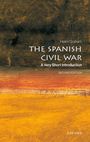„THE SPANISH CIVIL WAR: A Very Short Introduction, SECOND EDITION, Helen Graham, OXFORD.“ Abstrakte Malerei in Erdtönen.
