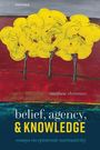 "Belief, Agency, & Knowledge: Essays on Epistemic Normativity" von Matthew Chrisman. Gemälde von gelben Bäumen auf rotem Hintergrund.