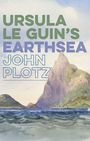 Text: "Ursula Le Guin's Earthsea" und "John Plotz". Illustration einer Küstenlandschaft mit Bergen und Wasser.
