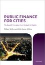 Titel: "Public Finance for Cities". Autoren: Shibani Mishra, Alok Kumar Mishra. Nachtstadtbild mit leuchtenden Straßen.