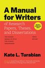 Titel: „A Manual for Writers of Research Papers, Theses, and Dissertations“. Gelber und roter Hintergrund. Autor: Kate L. Turabian.