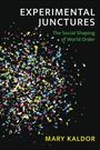 Oben: "EXPERIMENTAL JUNCTURES". Darunter bunte, verstreute Dreiecke auf schwarzem Hintergrund. Autorin: Mary Kaldor.