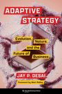 „ADAPTIVE STRATEGY“ in großen roten Buchstaben. Ein Hexagon in der Mitte mit dunklem Hintergrund und rosa Wellen.