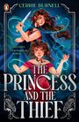 Titel: "The Princess and the Thief". Zwei Frauen, eine mit Dolch, eine in rotem Kleid. Fantasievolle, magische Illustration.