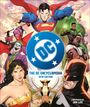 "The DC Encyclopedia New Edition". Illustration bekannter Superhelden und Superschurken um ein großes DC-Logo.