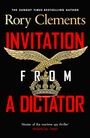 "Invitation From a Dictator", Rory Clements. Illustration mit einem goldenen Adler auf einer Krone.