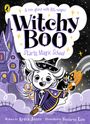 "Witchy Boo: Starts Magic School. März 2027. Lila Hintergrund, Wolke, gelbe Sterne, schwarze Schrift."