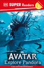 "DK SUPER Readers, Level 2. AVATAR Explore Pandora." Ein blaues Wesen schwimmt von Fischen umgeben unter Wasser.
