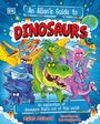 Text: "An Alien's Guide to Dinosaurs." Farbiges Cover mit Cartoon-Dinosauriern und Aliens in einem spielerischen Stil.