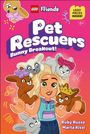 "Pet Rescuers: Bunny Breakout!" Titel mit LEGO-Logo. Illustration von Mädchen mit Hasen, bunte, fröhliche Szene.