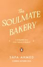 Text: The Soulmate Bakery. A delightful new cosy fantasy romance. Safa Ahmed. Coming Autumn 2026.  
Unter orangefarbener Hintergrund.