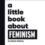 Text: "a little book about FEMINISM by Emma Mcilroy." Schwarzer Text auf weißem Hintergrund.