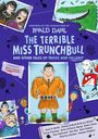 Text: "Inspired by the characters of Roald Dahl. The Terrible Miss Trunchbull and Other Tales of Tricks and Villainy. Coming Autumn 2026." Gelber Hintergrund mit Blitzen und Penguin-Logo.